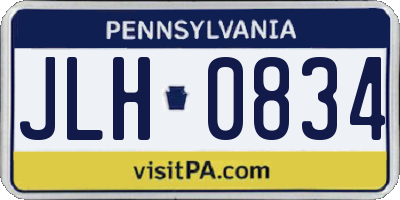 PA license plate JLH0834