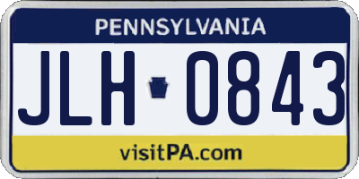 PA license plate JLH0843