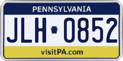 PA license plate JLH0852