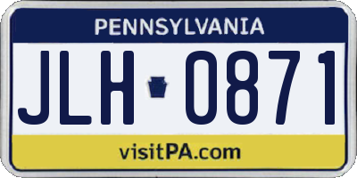 PA license plate JLH0871