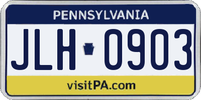 PA license plate JLH0903