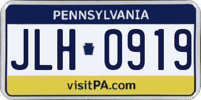 PA license plate JLH0919