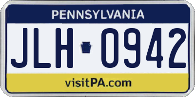 PA license plate JLH0942