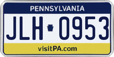 PA license plate JLH0953