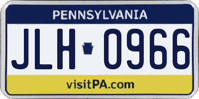 PA license plate JLH0966