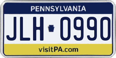 PA license plate JLH0990
