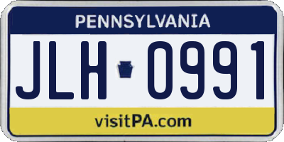 PA license plate JLH0991