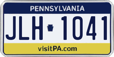PA license plate JLH1041