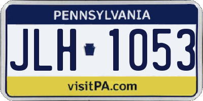 PA license plate JLH1053