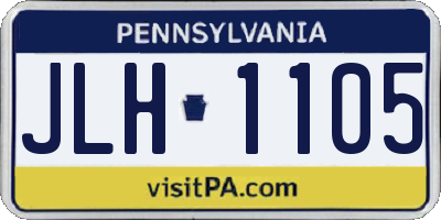 PA license plate JLH1105