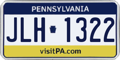 PA license plate JLH1322