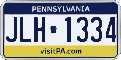 PA license plate JLH1334