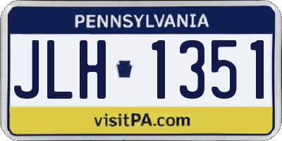 PA license plate JLH1351