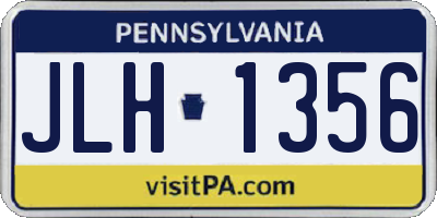 PA license plate JLH1356