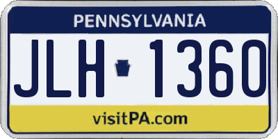 PA license plate JLH1360