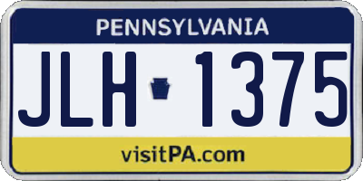 PA license plate JLH1375