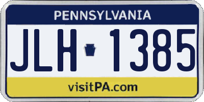 PA license plate JLH1385