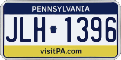 PA license plate JLH1396