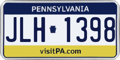PA license plate JLH1398