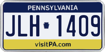 PA license plate JLH1409