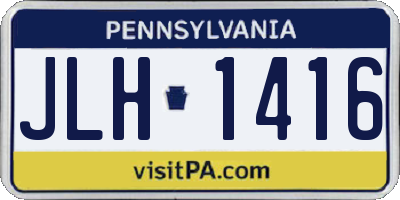 PA license plate JLH1416