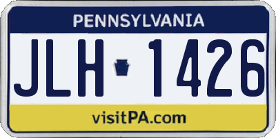 PA license plate JLH1426
