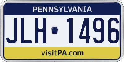 PA license plate JLH1496