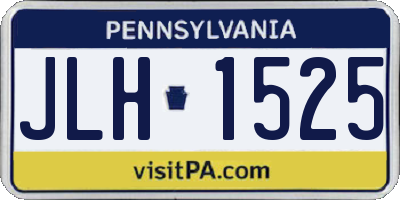 PA license plate JLH1525