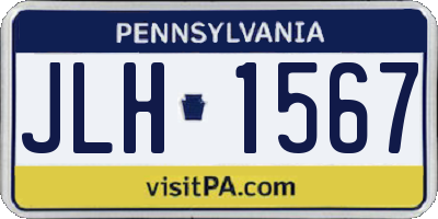 PA license plate JLH1567