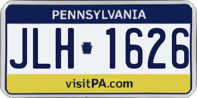 PA license plate JLH1626