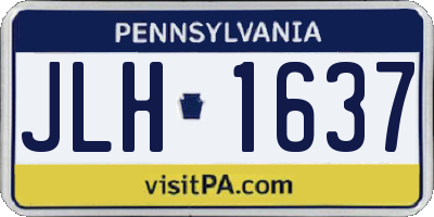 PA license plate JLH1637