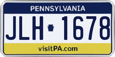 PA license plate JLH1678
