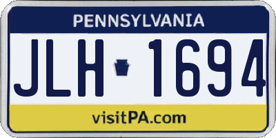 PA license plate JLH1694