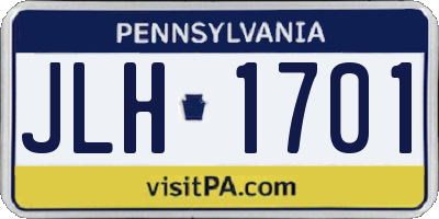 PA license plate JLH1701