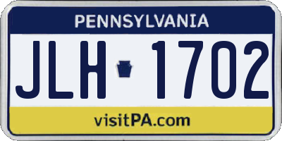 PA license plate JLH1702
