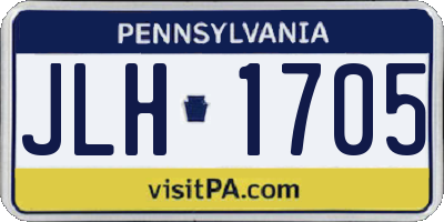 PA license plate JLH1705