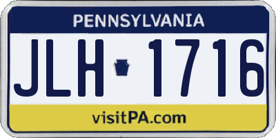 PA license plate JLH1716