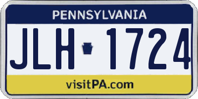 PA license plate JLH1724