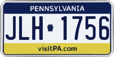 PA license plate JLH1756