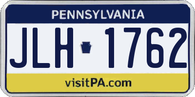 PA license plate JLH1762