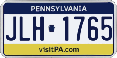PA license plate JLH1765