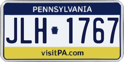 PA license plate JLH1767