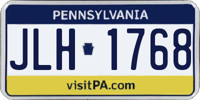 PA license plate JLH1768