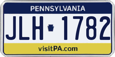 PA license plate JLH1782