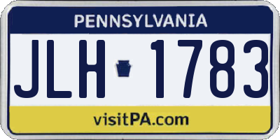 PA license plate JLH1783
