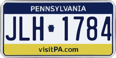 PA license plate JLH1784