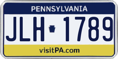 PA license plate JLH1789