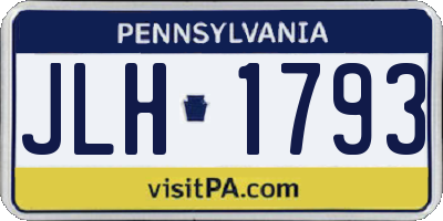 PA license plate JLH1793