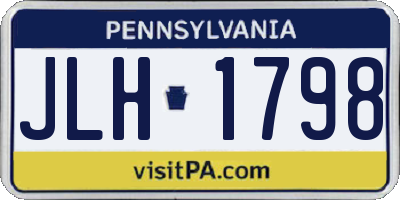 PA license plate JLH1798