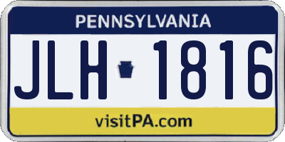 PA license plate JLH1816